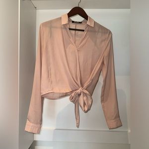 Missguided tie blouse